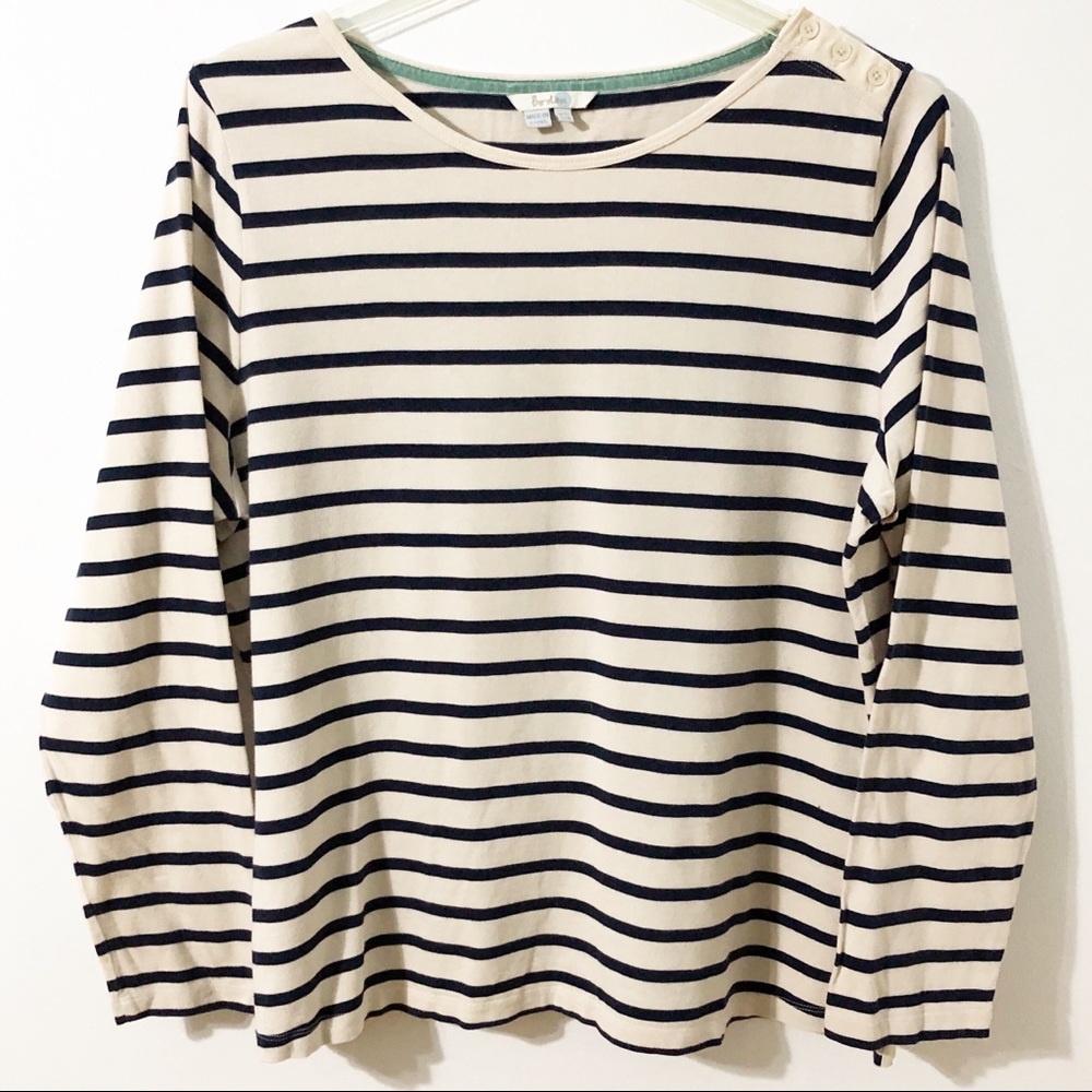 Boden Striped Crew Neck Sweatshirt